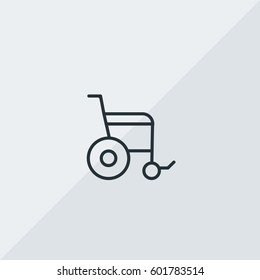 Wheelchair Vector Icon. White wheelchair symbol. Simple, modern flat vector illustration for mobile app, website or desktop app 