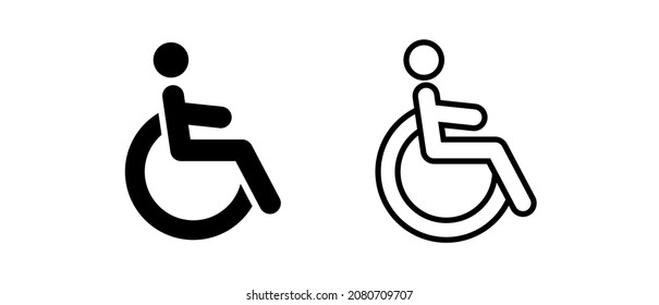 Wheelchair vector icons set. Handicapped symbol