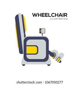 wheelchair vector illustration symbol object. Flat icon style concept design