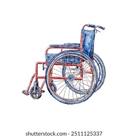 wheelchair vector illustration in watercolor style