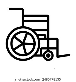 Rollstuhl Vektorgrafik Line Icon Design