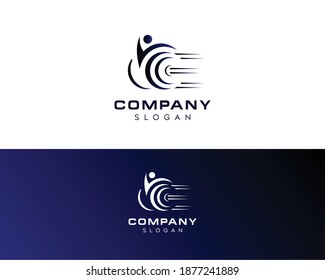 Wheelchair Vector Logo Design,blue Color Wheelchair Logo Design