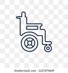 Wheelchair vector outline icon isolated on transparent background, high quality linear Wheelchair transparency concept can be used web and mobile