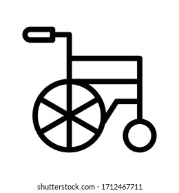 icono de línea delgada vectorial de silla de ruedas 
