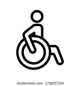 wheelchair vector thin line icon 