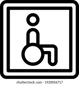 wheelchair vector thin line icon