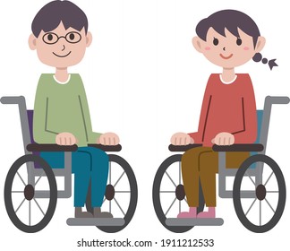 Wheelchair women and men
An illustration