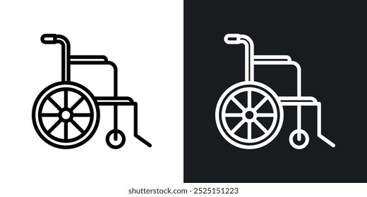 Wheelchairline in Thin line black color. flat simple vector symbols illustration.