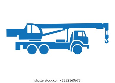 Wheeled crane. Simplified image. Logo.