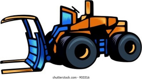 Wheeled Feller Buncher.Vector illustration