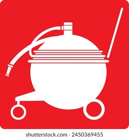 Wheeled fire extinguisher, fire equipment, Safety warning signs,symbol,icon,extinguisher