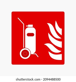 Wheeled fire extinguisher sign. Safety sign Vector Illustration