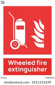 Wheeled fire extinguisher signs symbols standard iso 7010
