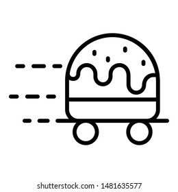Wheeled hamburger icon. Outline wheeled hamburger vector icon for web design isolated on white background