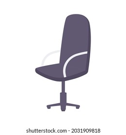 Wheeled office chair in flat style vector illustration