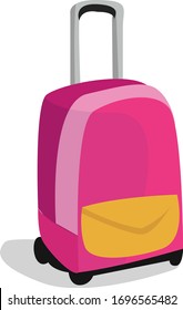 Wheeled satchel, illustration, vector on white background