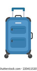 Wheeled suitcase Travel Baggage. Vector illustration