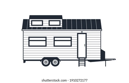 Wheeled tiny house - trailer hovel, Off grid traveling hut or cabin 