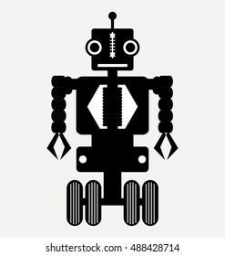 wheeled toy robot icon