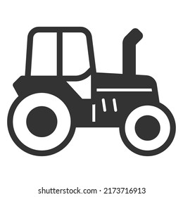 Radschlepper für landwirtschaftliche Arbeiten - Vektorsymbol, Web-Icon, Illustration auf weißem Hintergrund, Stil