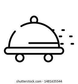 Wheeled tray icon. Outline wheeled tray vector icon for web design isolated on white background