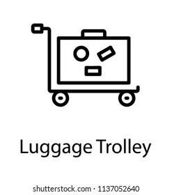 A wheeled trolley having bags depicting luggage trolley 