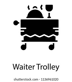 A Wheeled Trolley With Lavish Food Symbolizing Waiter’s Trolley 