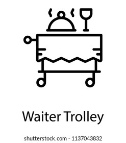 A Wheeled Trolley With Lavish Food Symbolizing Waiter’s Trolley 