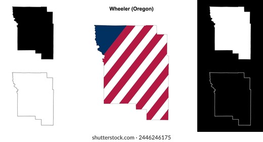 Wheeler County (Oregon) outline map set