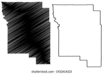 Wheeler County, Oregon State (U.S. county, United States of America) map vector illustration, scribble sketch Wheeler map