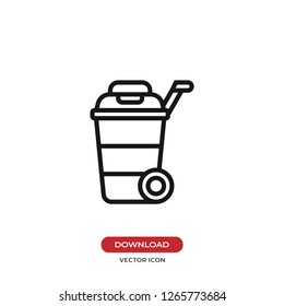 Wheelie bin icon vector