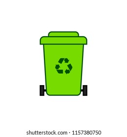 Wheelie bin icon. Waste clipart isolated on white background