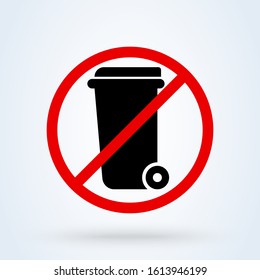 Wheelie bin no. Simple vector modern icon design illustration.