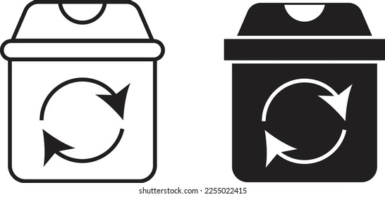 Icono de la papelera de reducción de ruedas línea de estilo plana simple y sólido Isolated vector ilustración sobre fondo blanco. Para aplicaciones, logotipo, sitios web, símbolo , UI, UX, gráfico y diseño web. EPS 10.