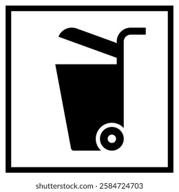 Wheelie bin sign. Container symbol. Trash bin sign. Rubbish can. Throw the rubbish in the bin sign.