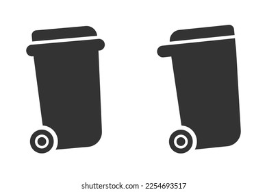 Conjunto de iconos vectoriales de la papelera de la rueda 