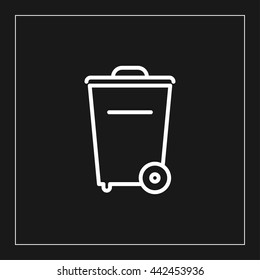 wheelie trash line icon