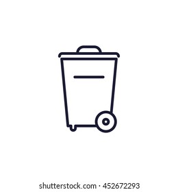 wheelie trash line icon