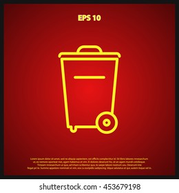 wheelie trash line icon
