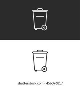 wheelie trash line icon