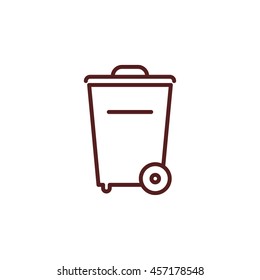 wheelie trash line icon