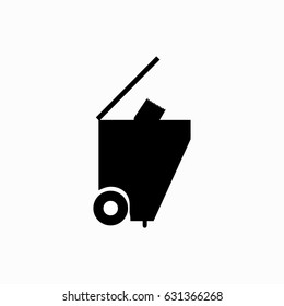wheelie trash line icon
