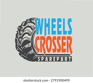 Wheels Crosser vector template for your company or apparel