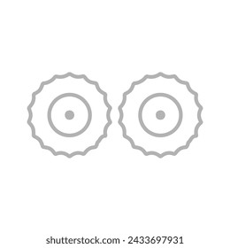 wheels icon on a white background, vector illustration