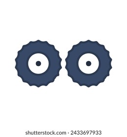 wheels icon on a white background, vector illustration
