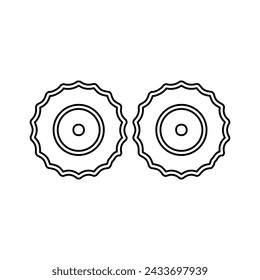 Räder-Symbol auf weißem Hintergrund, Vektor-Illustration
