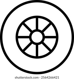 wheels icon. Thin linear style design isolated on white background