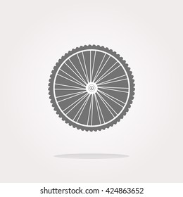 wheels icon vector, bike wheel button