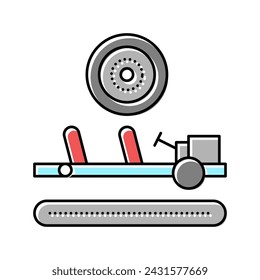 wheels installing car color icon vector. wheels installing car sign. isolated symbol illustration