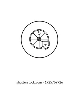 wheels insurance outline icon isolated